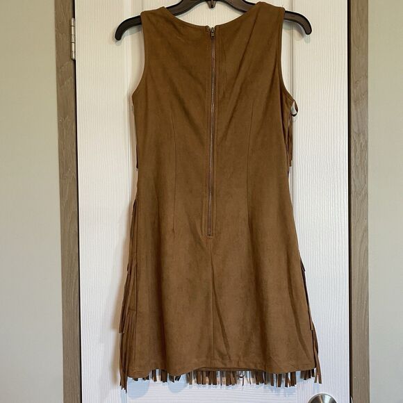 Southern Fringe Tiered Mini Dress Sz Small Hippie Tribe Cowgirl Halloween - Picture 4 of 8
